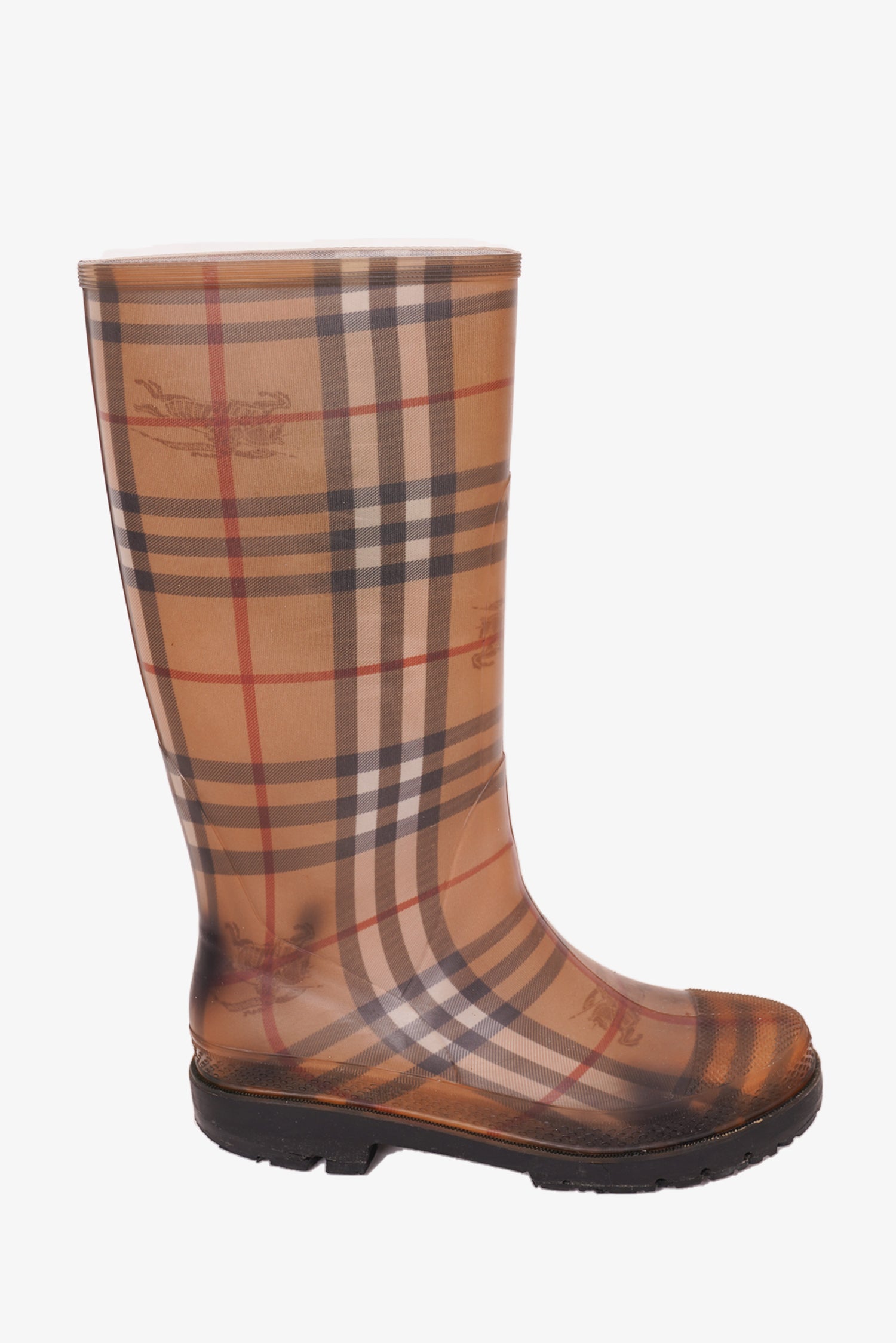 Burberry Brown Check Rubber Rainboots Size 38 Mine Yours
