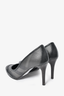 Burberry Grey Check Coated Canvas/Black Leather Trim Heels Size 36.5