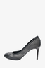 Burberry Grey Check Coated Canvas/Black Leather Trim Heels Size 36.5