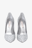 Casadei Silver Glittered Pointed Toe Heels Size 7