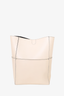 Celine White Leather Medium Sangle Seau Bucket Bag