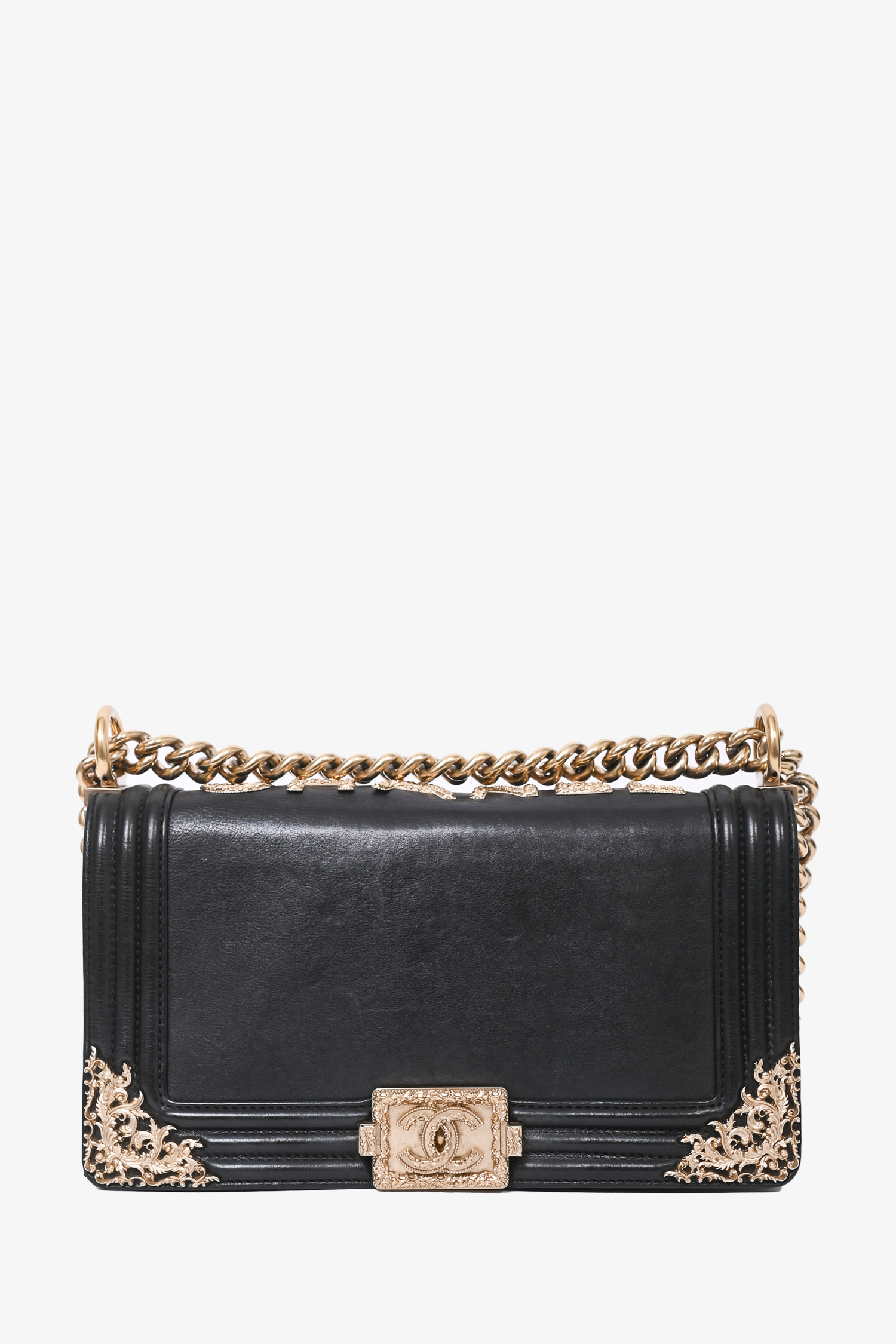 Black gold chanel discount bag