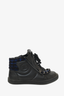 Pre-Loved Chanel™ 2015 Black Leather CC Chain Link High Top Sneakers Size 37.5