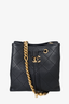 Pre-Loved Chanel™ 2021 Black Quilted Caviar CC Drawstring Handle Bucket Bag