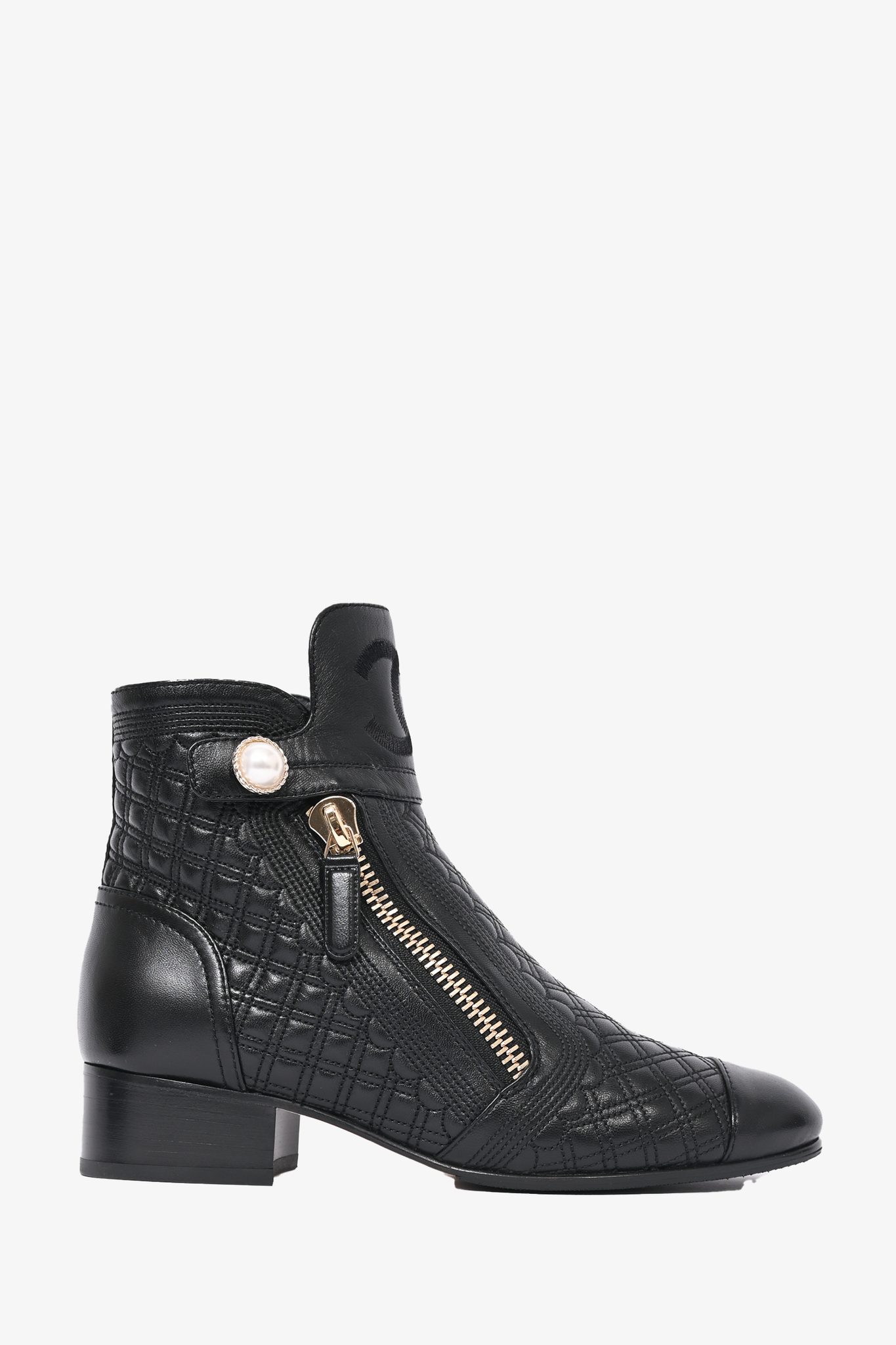 Chanel pearl outlet ankle boots