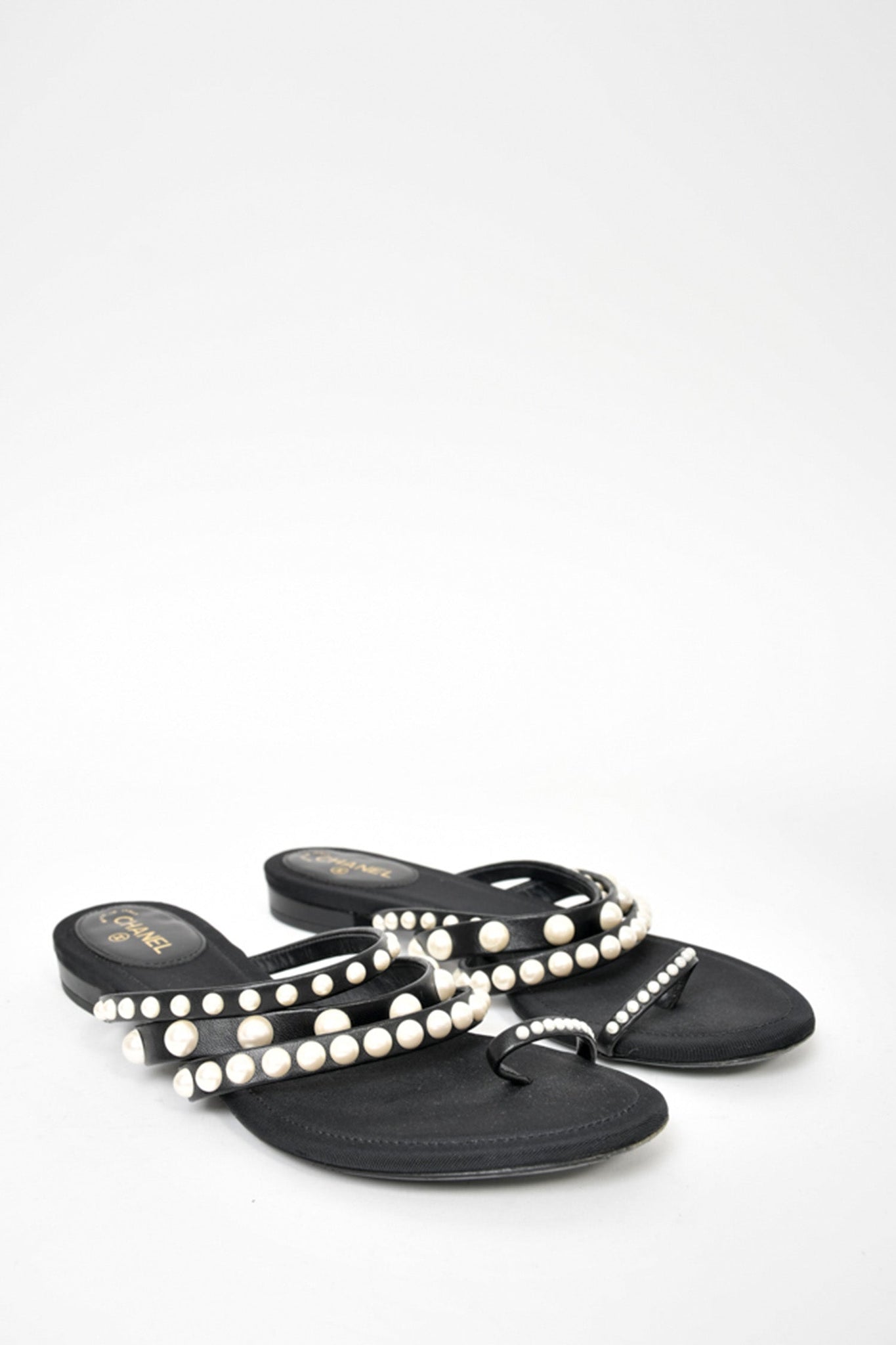 Pearl embellished sale sandals