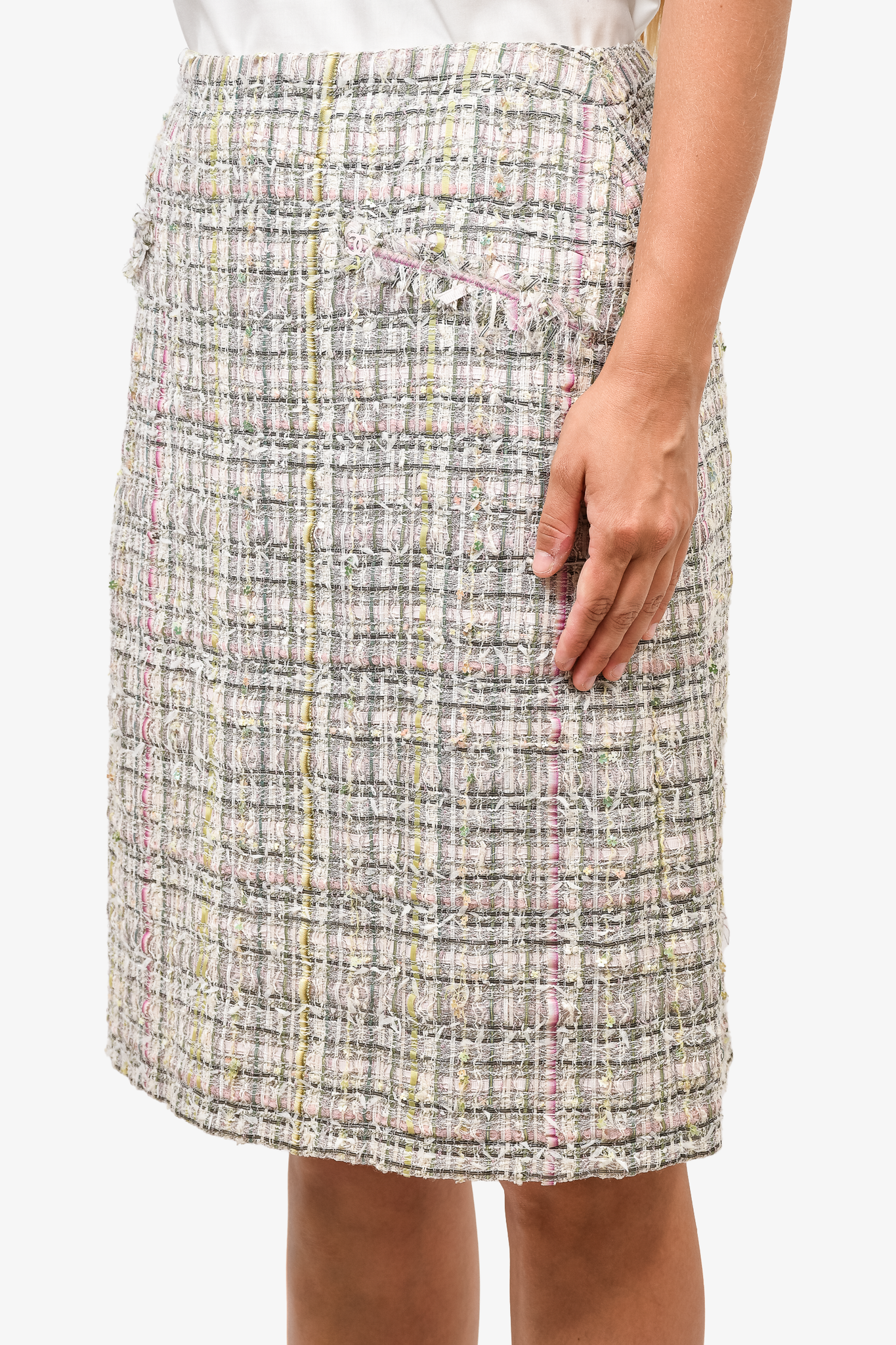 CHANEL SUPERMARKET PINK SKIRT TWEED LESAGE