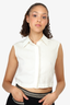 Pre-Loved Chanel™ White Linen Sleeveless Shirt Size 36