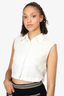 Pre-Loved Chanel™ White Linen Sleeveless Shirt Size 36