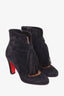 Christian Louboutin Black Suede Tassel Boots Size 36.5