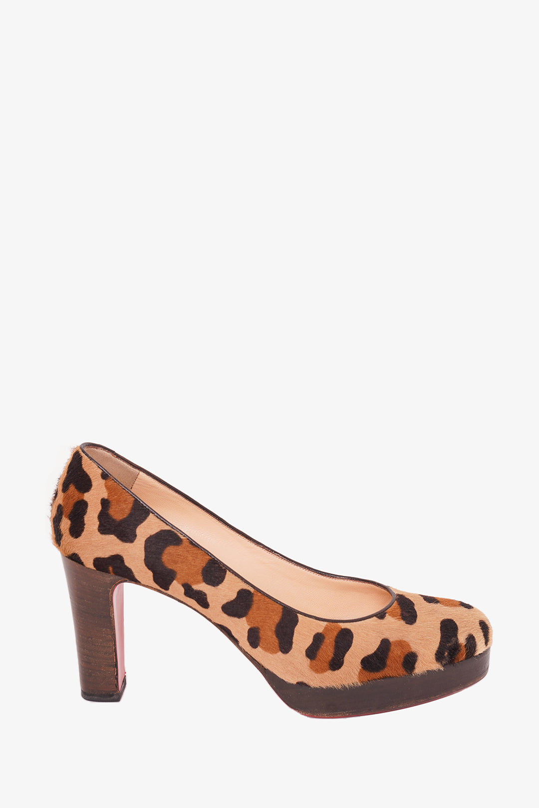 Leopard round toe on sale pumps