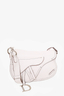 Christian Dior 2002 White Grained Calfskin Baudrier Saddle Messenger Bag