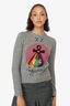 Christian Dior 2018 Grey Cashmere Rainbow Judgement Sweater Size 4