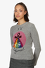 Christian Dior 2018 Grey Cashmere Rainbow Judgement Sweater Size 4