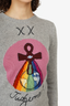 Christian Dior 2018 Grey Cashmere Rainbow Judgement Sweater Size 4