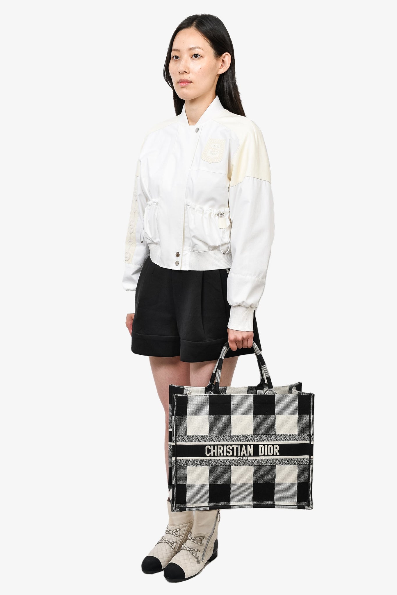 Christian Dior Blue and White Canvas Check'n' Large Book Tote – Madison  Avenue Couture