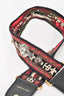 Christian Dior Red/Black Printed Canvas Bag Strap w/ Studs