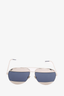 Christian Dior Silver Frame Two Tone Aviator Sunglasses