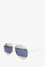 Christian Dior Silver Frame Two Tone Aviator Sunglasses