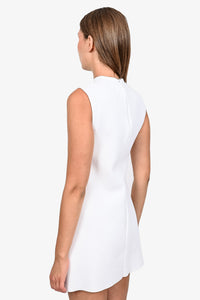 Christian Dior White Quilted Knit Sleeveless Dress w/ Black