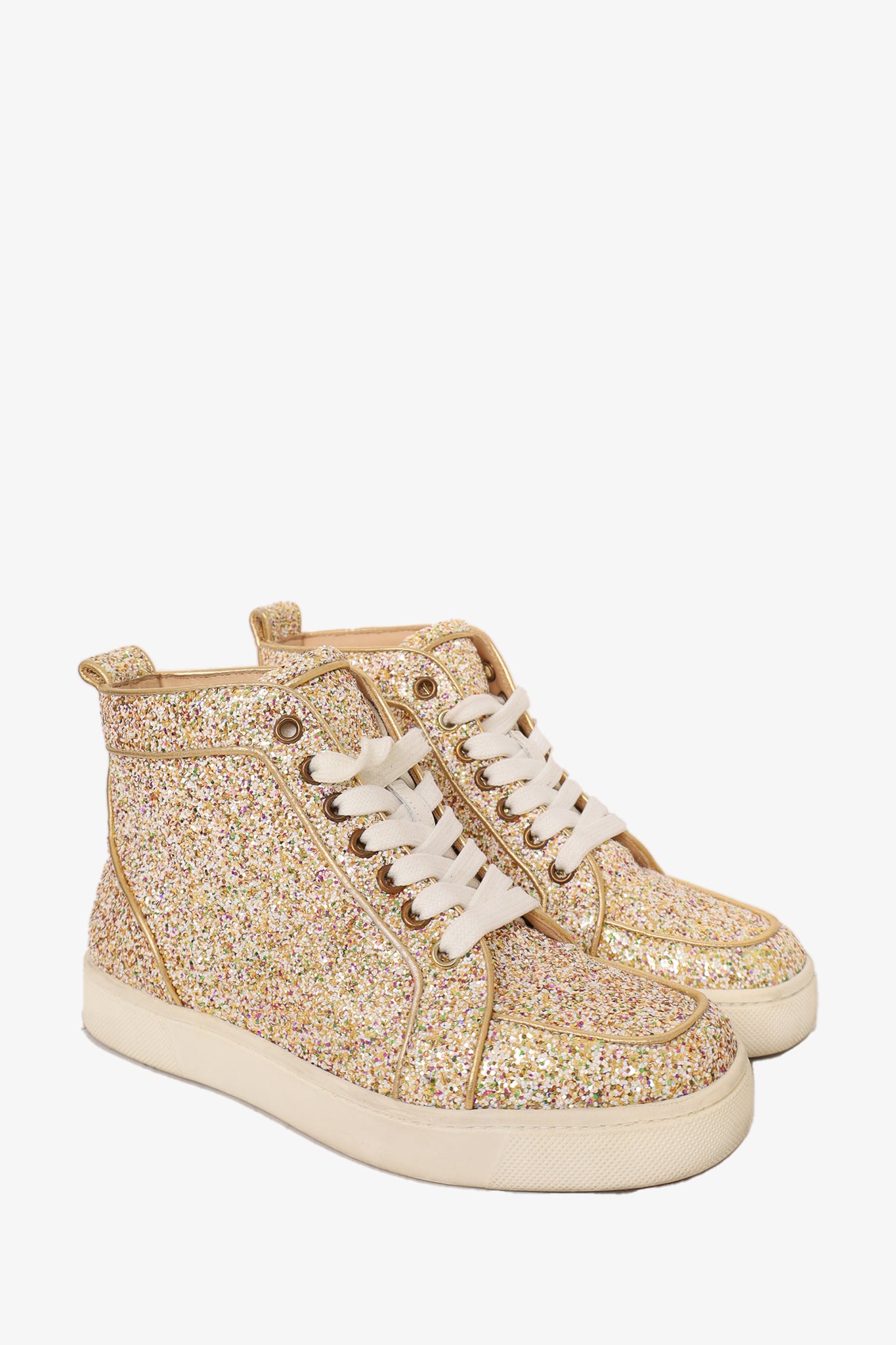 Christian Louboutin Gold High Top Sneakers Size 35 – Mine & Yours