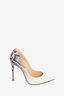 Christian Louboutin White Patent Snakeskin Ombre So Kate Heels Size 35.5