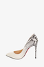 Christian Louboutin White Patent Snakeskin Ombre So Kate Heels Size 35.5