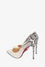 Christian Louboutin White Patent Snakeskin Ombre So Kate Heels Size 35.5