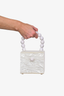 Cult Gaia White Acrylic Beaded Top Handle Bag