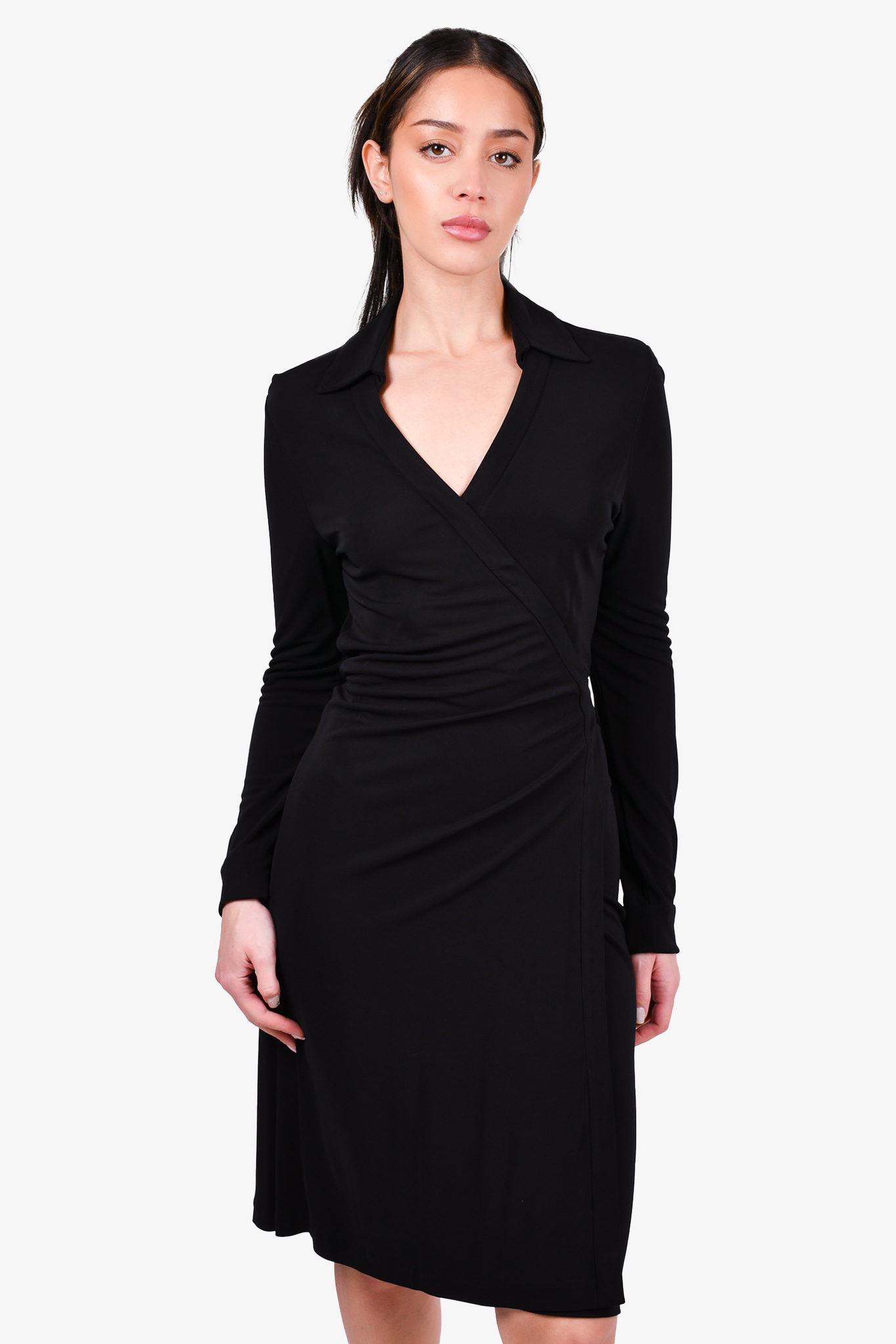 Diane von furstenberg 2025 black wrap dress