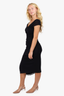 Diane von Furstenberg Black Ruched Sleeveless Dress Size S