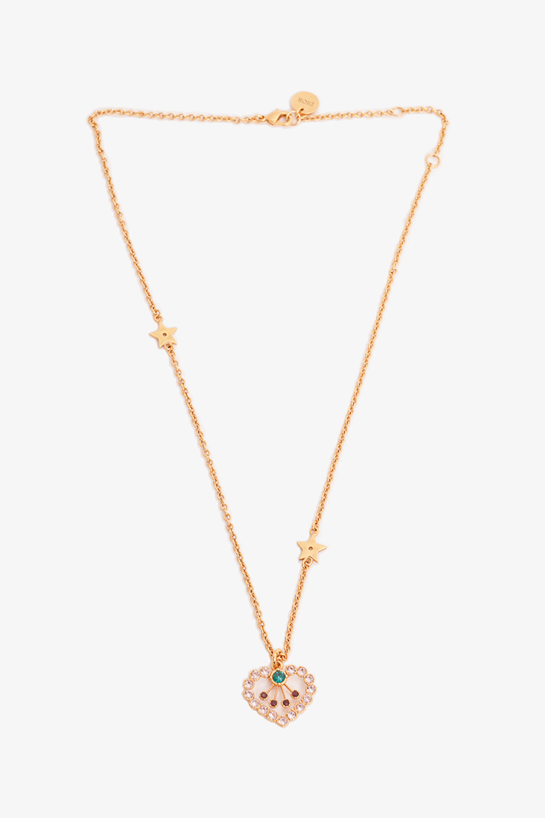 Dior Gold Crystal Heart Necklace