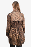 Dolce & Gabbana Brown Leopard Printed Nylon Trench Coat with Belt Size 42
