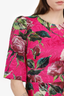 Dolce & Gabbana Pink/Green Floral Printed Dress Size 0