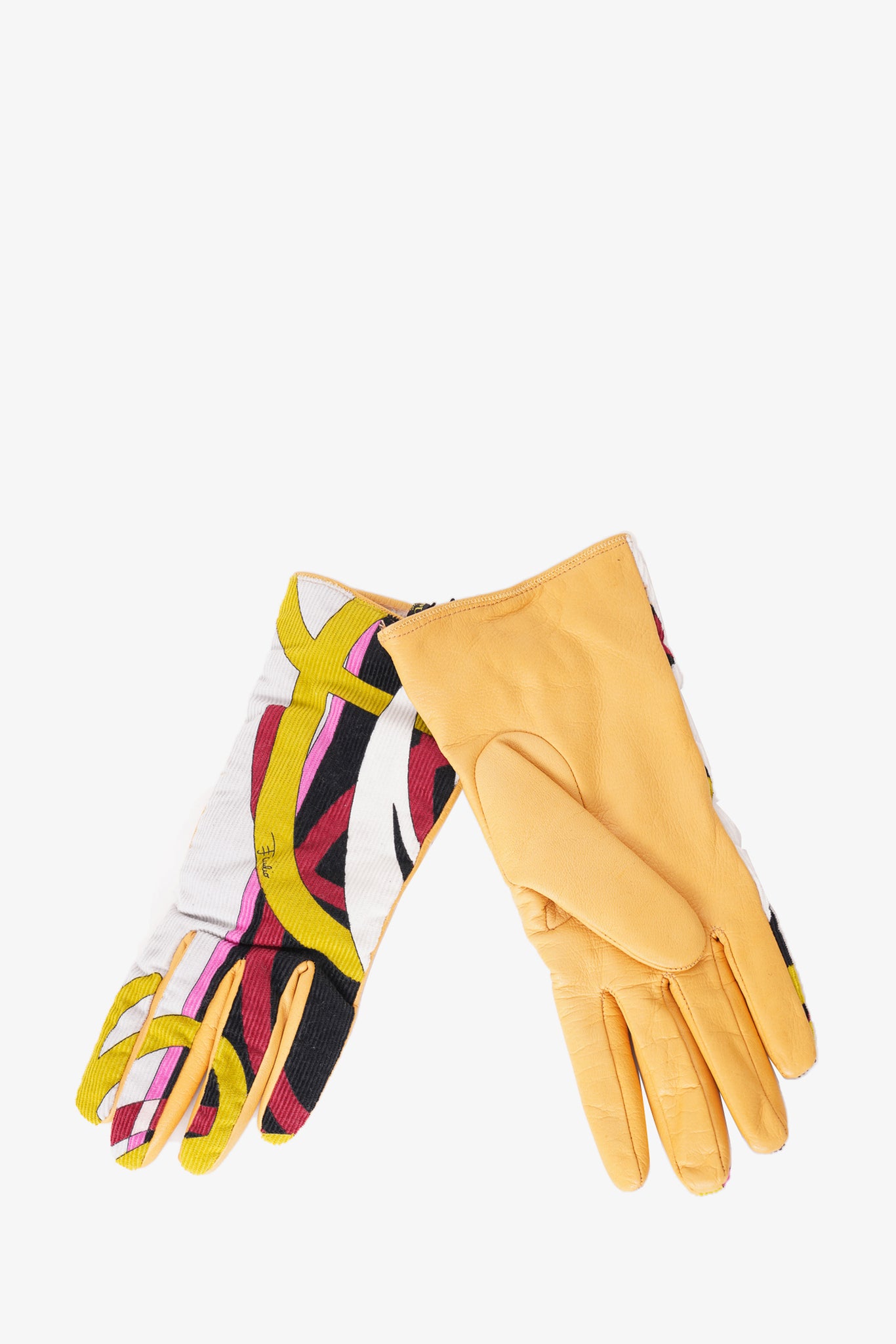 Emilio Pucci Multicolor Leather/Corduroy Gloves – Mine & Yours