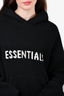 Essentials Fear of God Black Cable Knit Logo Hoodie Size S Mens