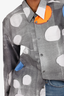 Etudes Studio Grey/Blue Circle Patterned Long-Sleeve Button-Down Size 48