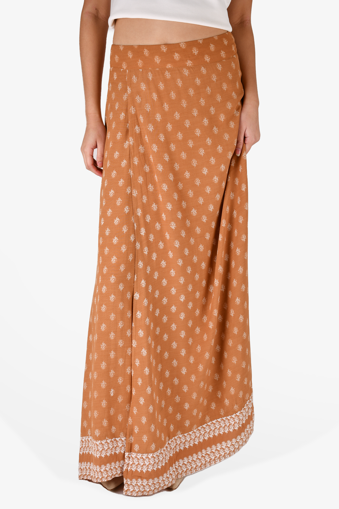 Copper cheap maxi skirt