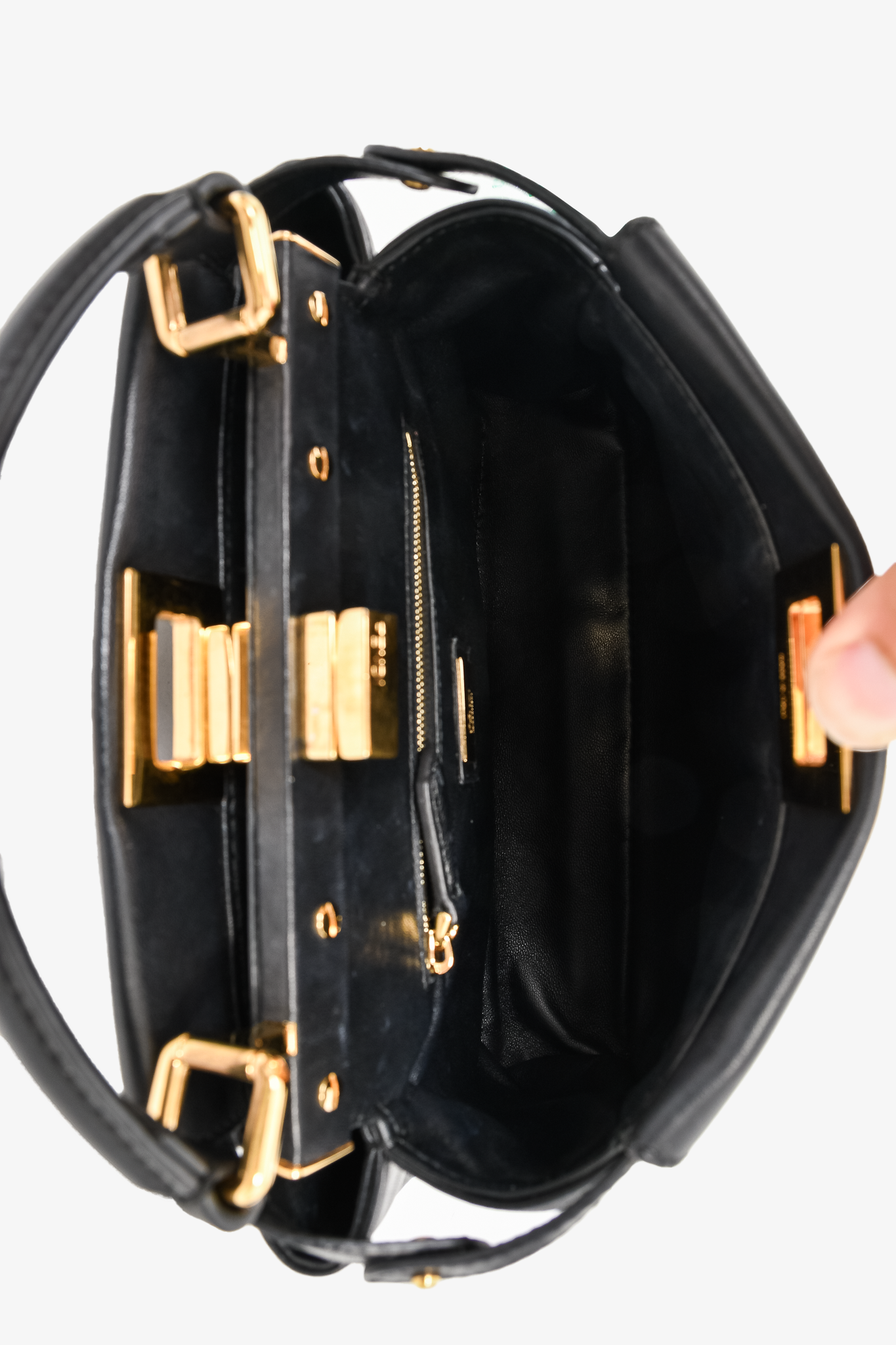 Fendi Black Python Mini Peekaboo Top Handle Bag - ShopStyle
