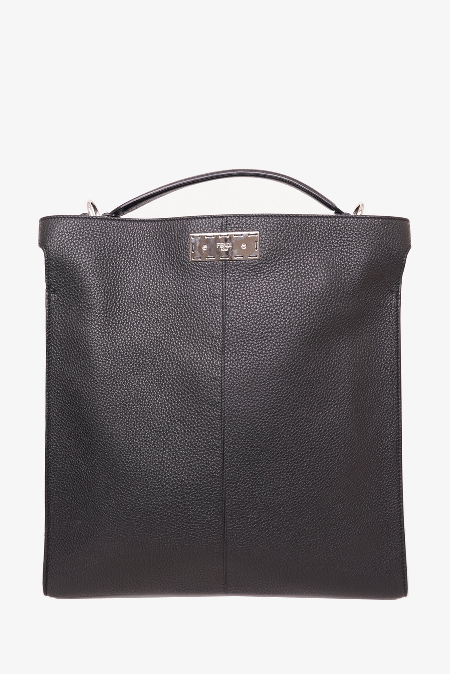 Fendi Black Leather Romano Peekaboo X Lite Toto With Strap Mine Yours
