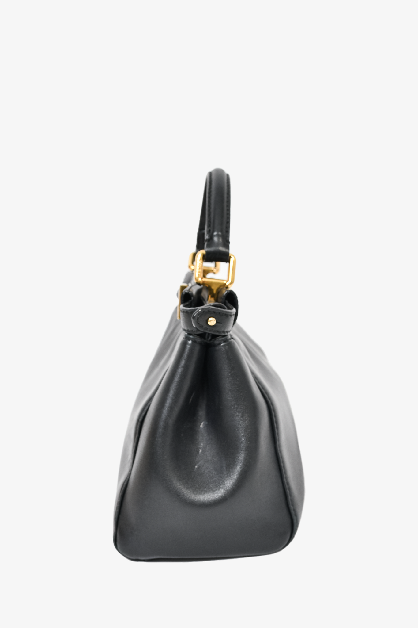 Fendi Black Leather Mini Pochette Bag. Condition: 3. 6 Width x 4, Lot  #58281