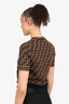 Fendi Brown/Black Short-Sleeve Zucca Sweater Size 38