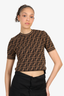 Fendi Brown/Black Short-Sleeve Zucca Sweater Size 38