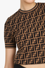 Fendi Brown/Black Short-Sleeve Zucca Sweater Size 38