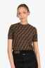 Fendi Brown/Black Short-Sleeve Zucca Sweater Size 38