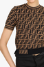 Fendi Brown/Black Short-Sleeve Zucca Sweater Size 38