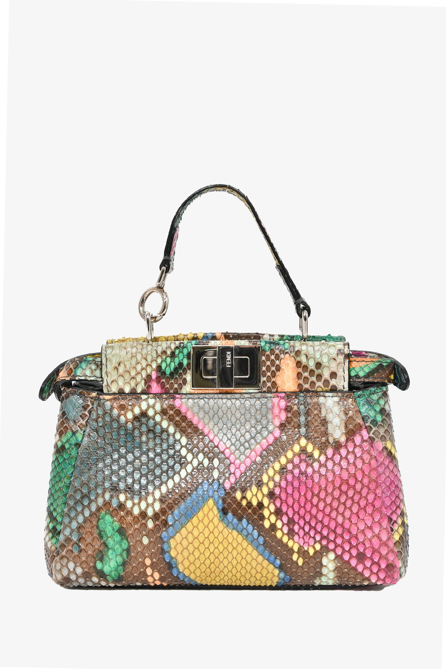 Fendi Multicolour Python Peek a boo Mini Crossbody Bag Mine