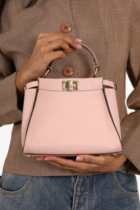 Fendi Pink Leather Mini Peekaboo Top Handle Mine Yours