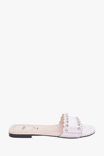 Fendi studded deals logo slides