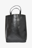 Ganni Black Leather Tote w/ Canvas Strap